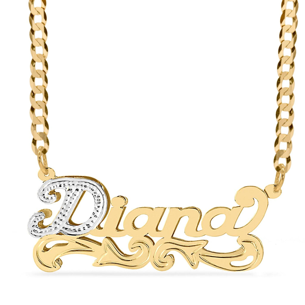 Double Plated Nameplate Necklace 