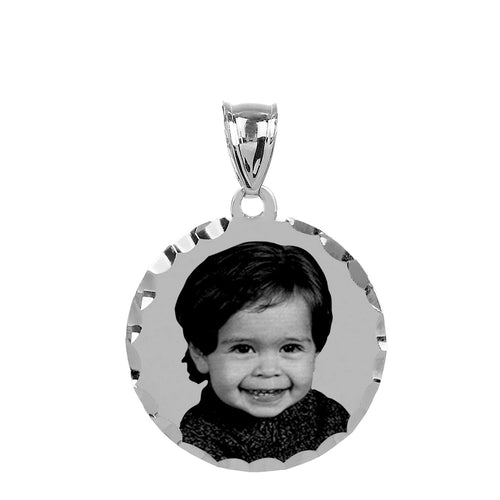 Sterling Silver Round Photo Pendant