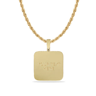High Polished Square Photo Pendant