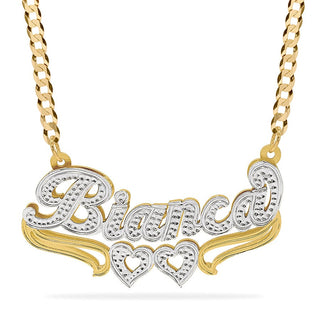 Double Plated Nameplate Necklace "Bianca"