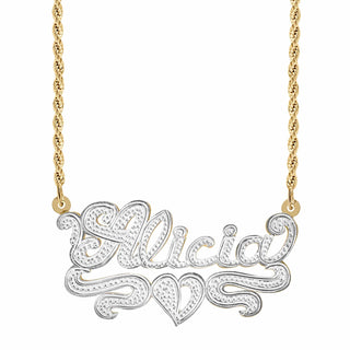 Custom Double Plated Name Necklace "Alicia"