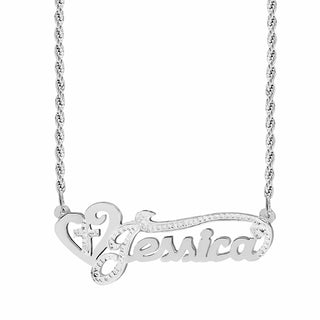Double Plated Nameplate Necklace "Jessica"