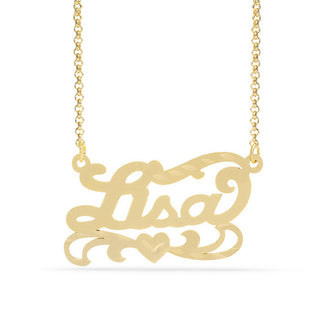 Personalized Name necklace with  Diamond Cut and Satin Finish "Lisa"