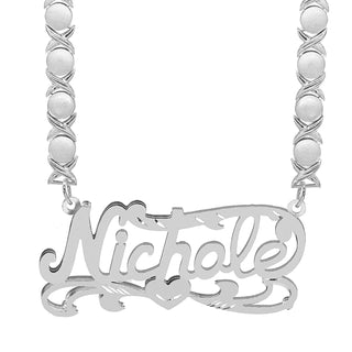 Double Plated Name Necklace "Nichole" w/  Diamond-cut