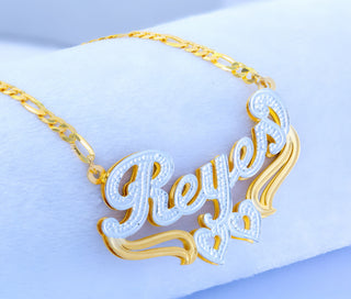 Double Plated Nameplate Necklace "Bianca"