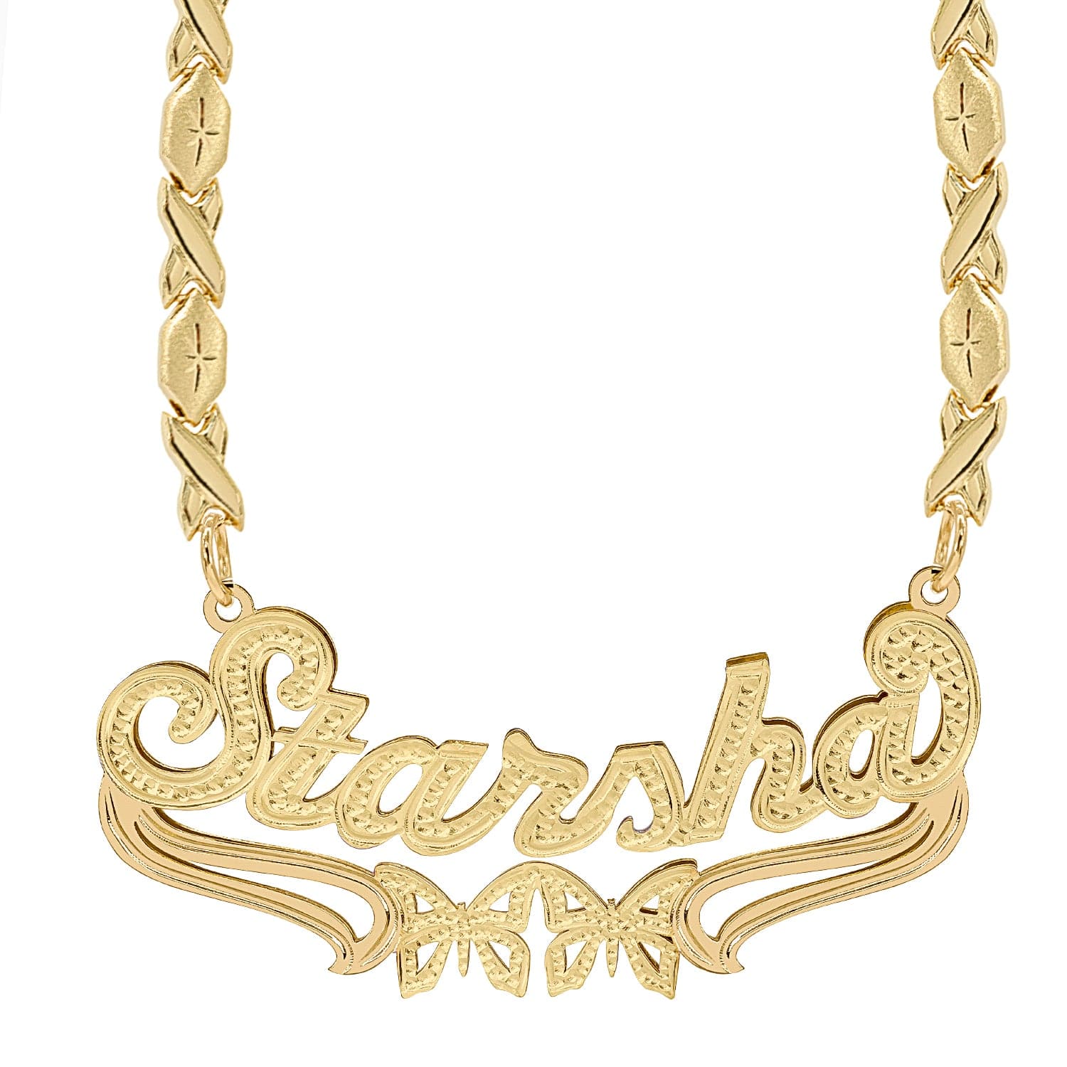 Custom Double Plated Name Necklace Starsha Jay Aimee Designs