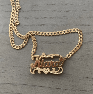 Double Plated Name Necklace "Nichole" w/  Diamond-cut