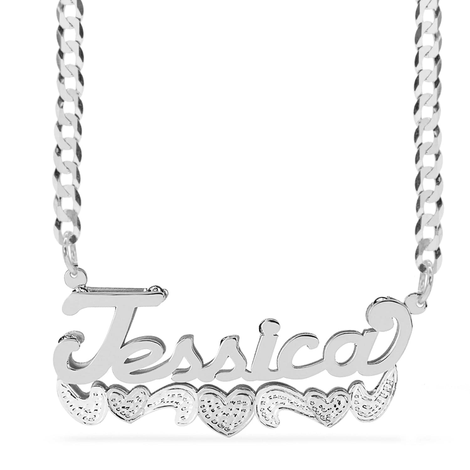 Sterling Silver Jessica Name Necklace Double Name Necklace W