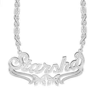 Sterling Silver / Xoxo Chain Custom Double Plated Name Necklace "Starsha"