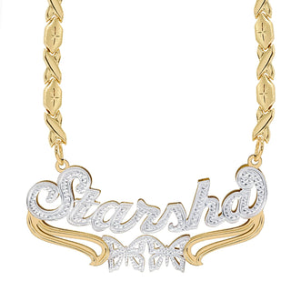 Two-Tone Sterling Silver / Xoxo Chain Custom Double Plated Name Necklace "Starsha"