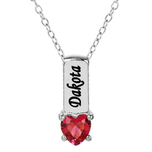Load image into Gallery viewer, One Heart Stone Pendant with Birthstone and Engraving