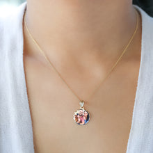 Load image into Gallery viewer, Gold Round Color Portrait Pendant