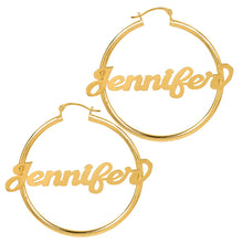 Load image into Gallery viewer, Hoop Name Earrings