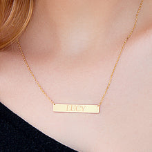 Load image into Gallery viewer, Horizontal Engraved Bar Necklace