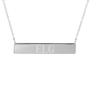 Horizontal Engraved Bar Necklace