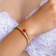 Load image into Gallery viewer, Personalized Birthstone Bangle with Heart Stone