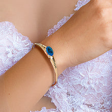 Load image into Gallery viewer, Personalized Birthstone Bangle with Oval Stone