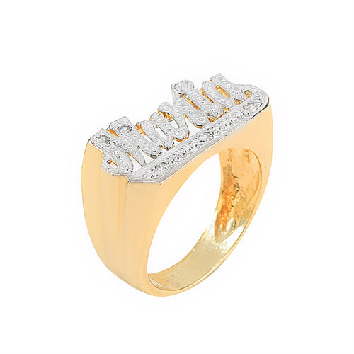 Personalized Name Ring with 5 Diamonds
