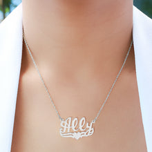 Load image into Gallery viewer, Scripted Name Necklace with Heart &amp; Tail