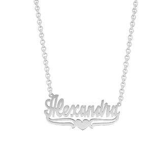 Scripted Name Necklace with Heart & Tail