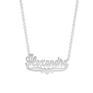 Scripted Name Necklace with Heart & Tail