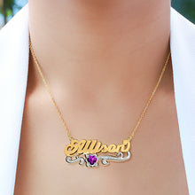 Load image into Gallery viewer, Double Plated Name &quot;Allison&quot; Necklace with Birthstone