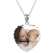 Load image into Gallery viewer, Sterling Silver 1&quot; Heart Color Photo Pendant