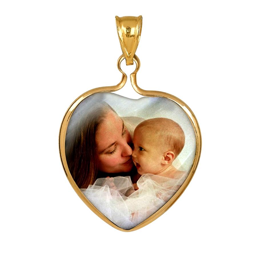 Gold Mother of Pearl Photo Pendant