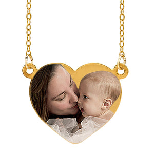 1" Heart Color Photo Pendant Split