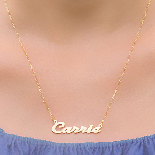 Scripted Carrie Name Necklace