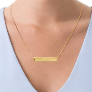 Horizontal Bar Necklace with CZ Stones