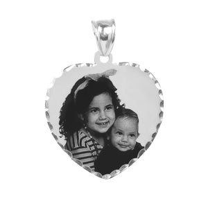 Sterling Silver 7/8" Heart Photo Pendant