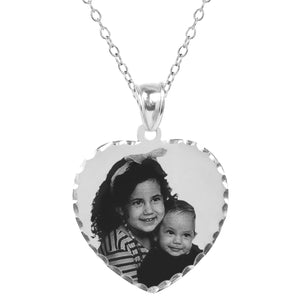 Sterling Silver 7/8" Heart Photo Pendant