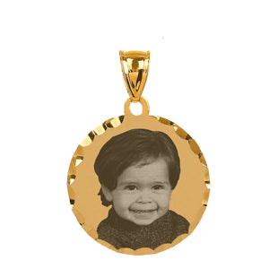 Gold Round Photo Pendant