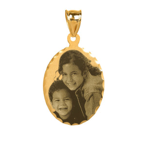 Gold Oval Photo Pendant