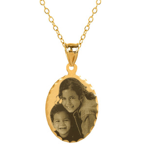 Gold Oval Photo Pendant