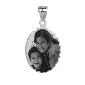 Sterling Silver Oval Photo Pendant