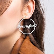 Load image into Gallery viewer, Hoop Name Earrings