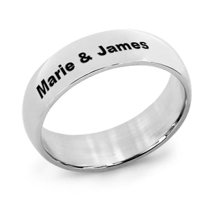 Stainless Steel Silver Tone Wedding Band for Him