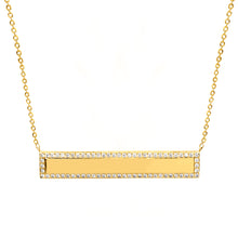 Load image into Gallery viewer, Horizontal Bar Necklace with CZ Stones