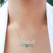 Load image into Gallery viewer, Script Name &quot;Jessica&quot; Necklace with Birthstone