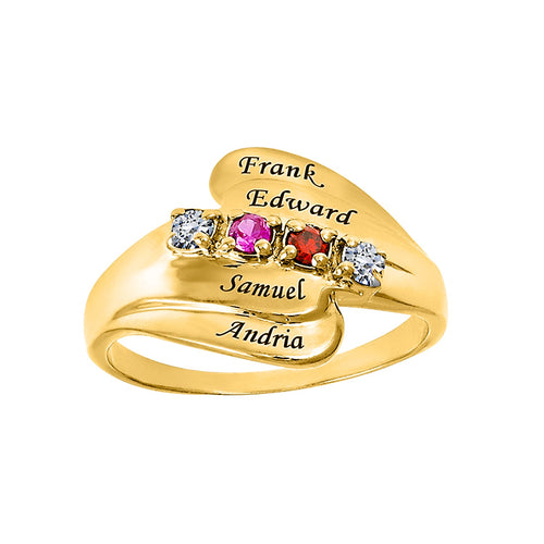 Ring with Stones & Engraving