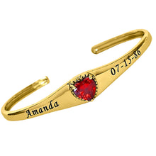 Load image into Gallery viewer, Personalized Birthstone Bangle with Heart Stone