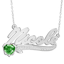 Load image into Gallery viewer, Script Name Necklace with Birthstone