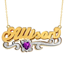 Load image into Gallery viewer, Double Plated Name &quot;Allison&quot; Necklace with Birthstone