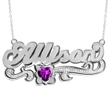 Load image into Gallery viewer, Double Plated Name &quot;Allison&quot; Necklace with Birthstone