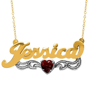 Script Name "Jessica" Necklace with Birthstone