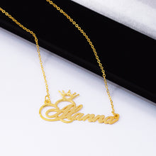 Load image into Gallery viewer, Personalized Name Crown Necklace