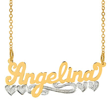 Load image into Gallery viewer, &quot;Angelina&quot; Necklace with Rhodium Heart &amp; Tail
