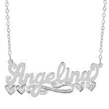 Load image into Gallery viewer, &quot;Angelina&quot; Necklace with Rhodium Heart &amp; Tail